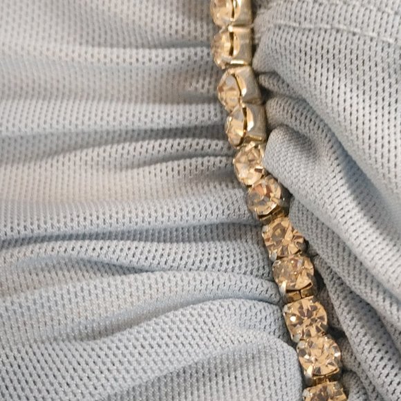 LIGHT BLUE MINI MESH STRAPLESS DRESS BY FASHION NOVA SIZE S - Picture 7 of 9